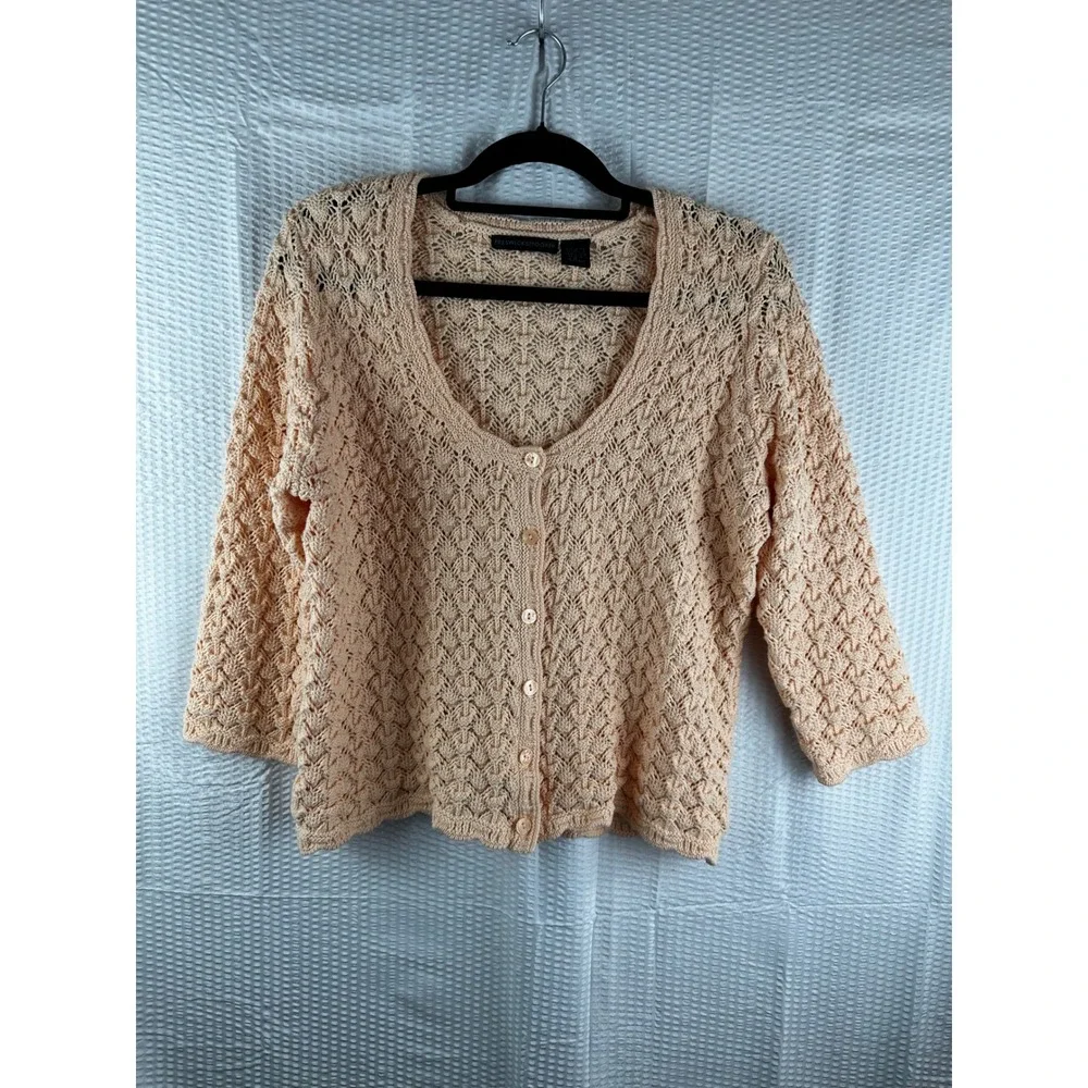 Preswick&Moore‎ peach colored sweater   3/4 sleeve  Size XL
